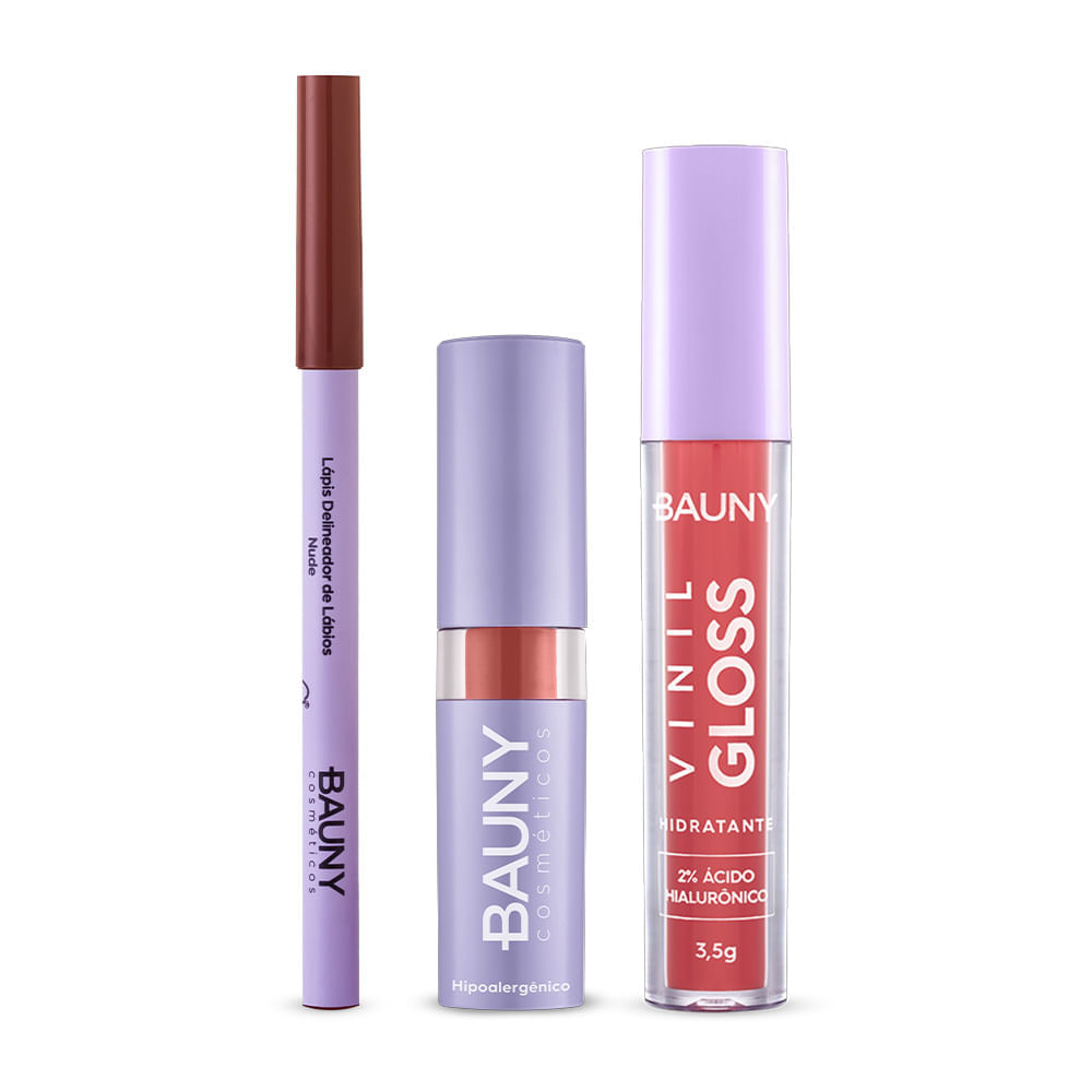 Combo Labial Lip Vinil 3 Unidades Bauny