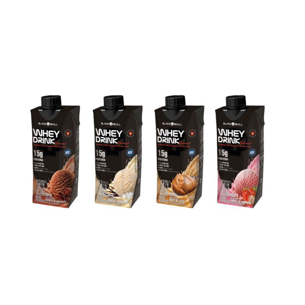 COMBO WHEY DRINK GOURMET SABORES BLACK SKULL
