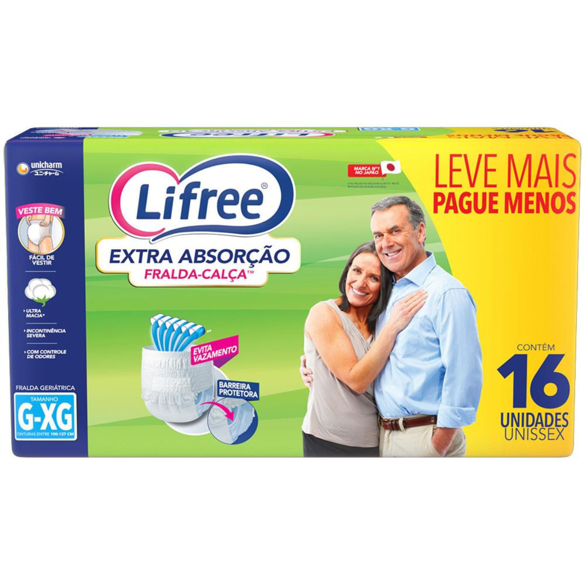 Fralda-Calça Extra Absorção Lifree Tamanho G/XG Com 16 Fraldas