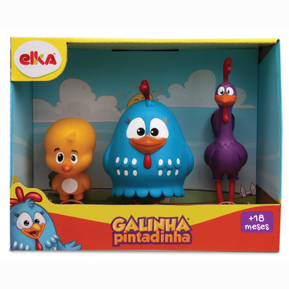 Mini Figuras - Galinha Pintadinha - 3 Personagens - Elka
