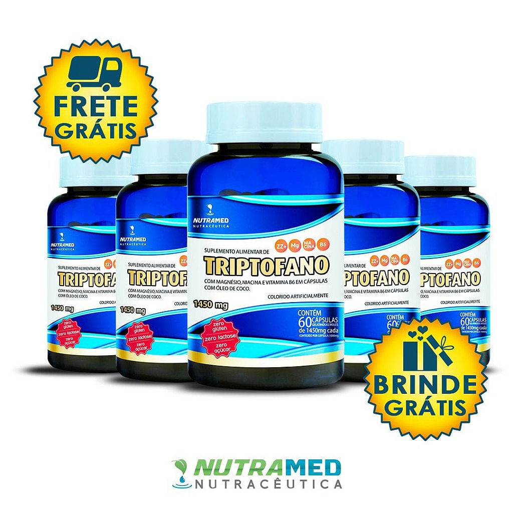 Triptofano Vit. B3, B6 E Magnésio Kit Com 5 Unidades