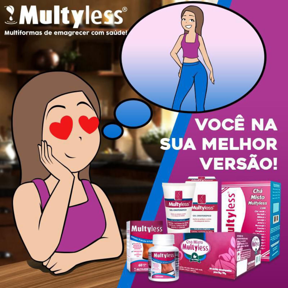 Multyless Com 60 cápsulas e Chá 100 gramas