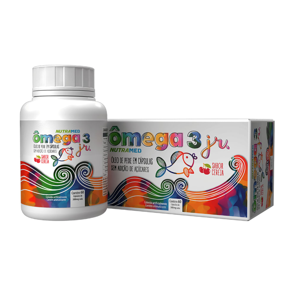 Sabor Cereja Ômega 3 Junior Com 60 Cápsulas Mastigáveis