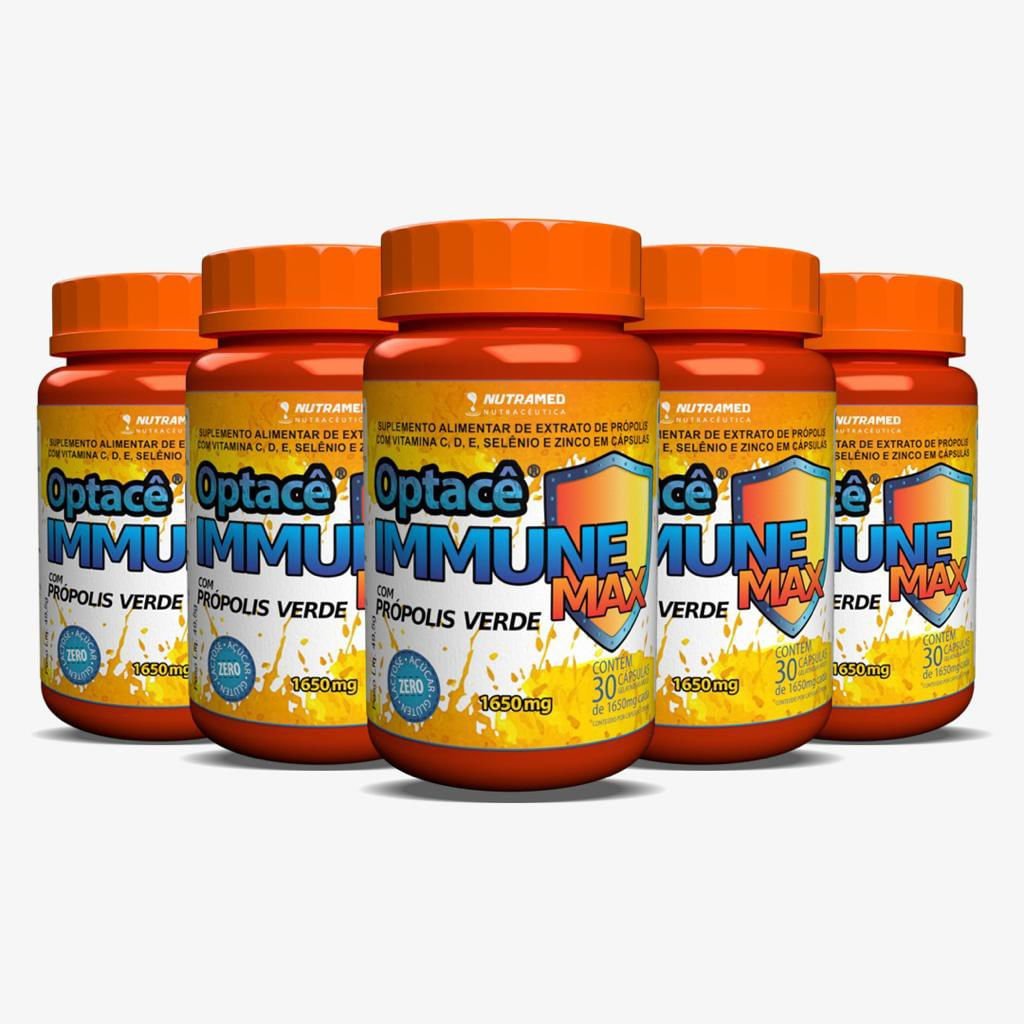 Kit Optacê Immune Max Nutramed 30 Cápsulas Com 5 Unidades