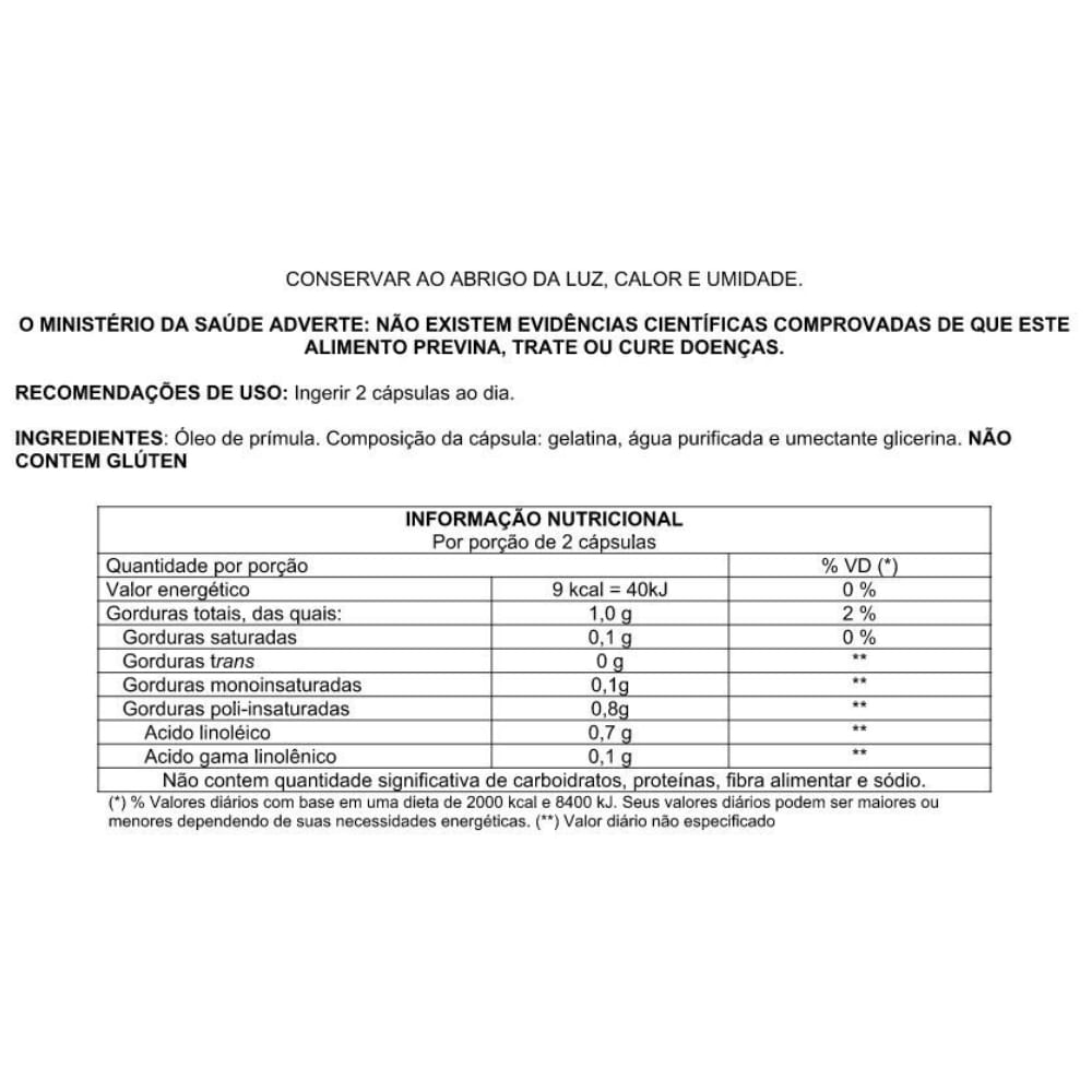 Óleo de Prímula Nutramed Com 60 cápsulas