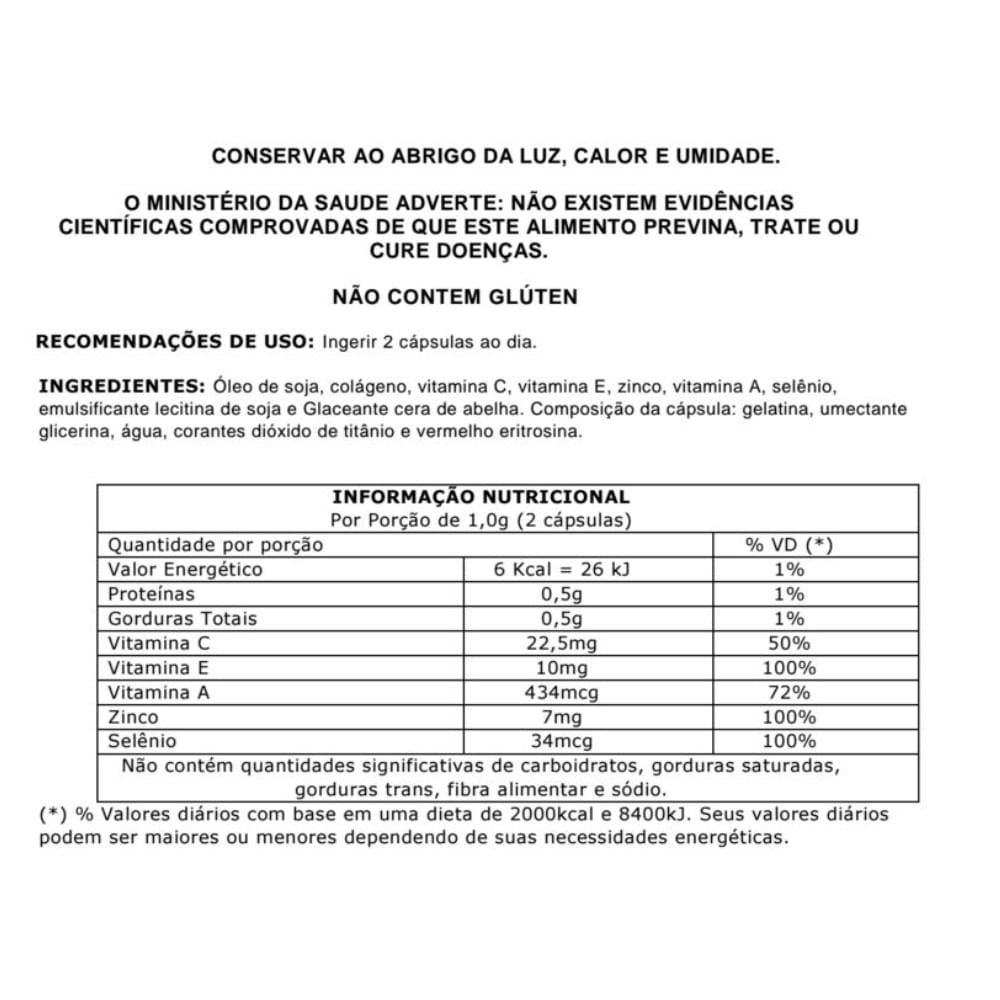 Colágeno Hidrolisado Vitaminas e Mineirais Nutramed Com 120 cápsulas
