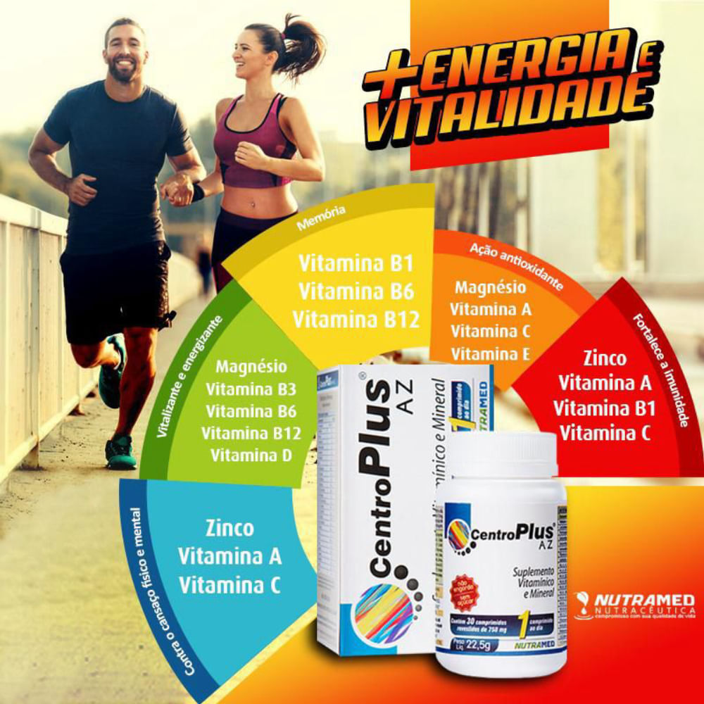 Polivitamínico Centroplus A-Z Nutramed 60 comprimidos
