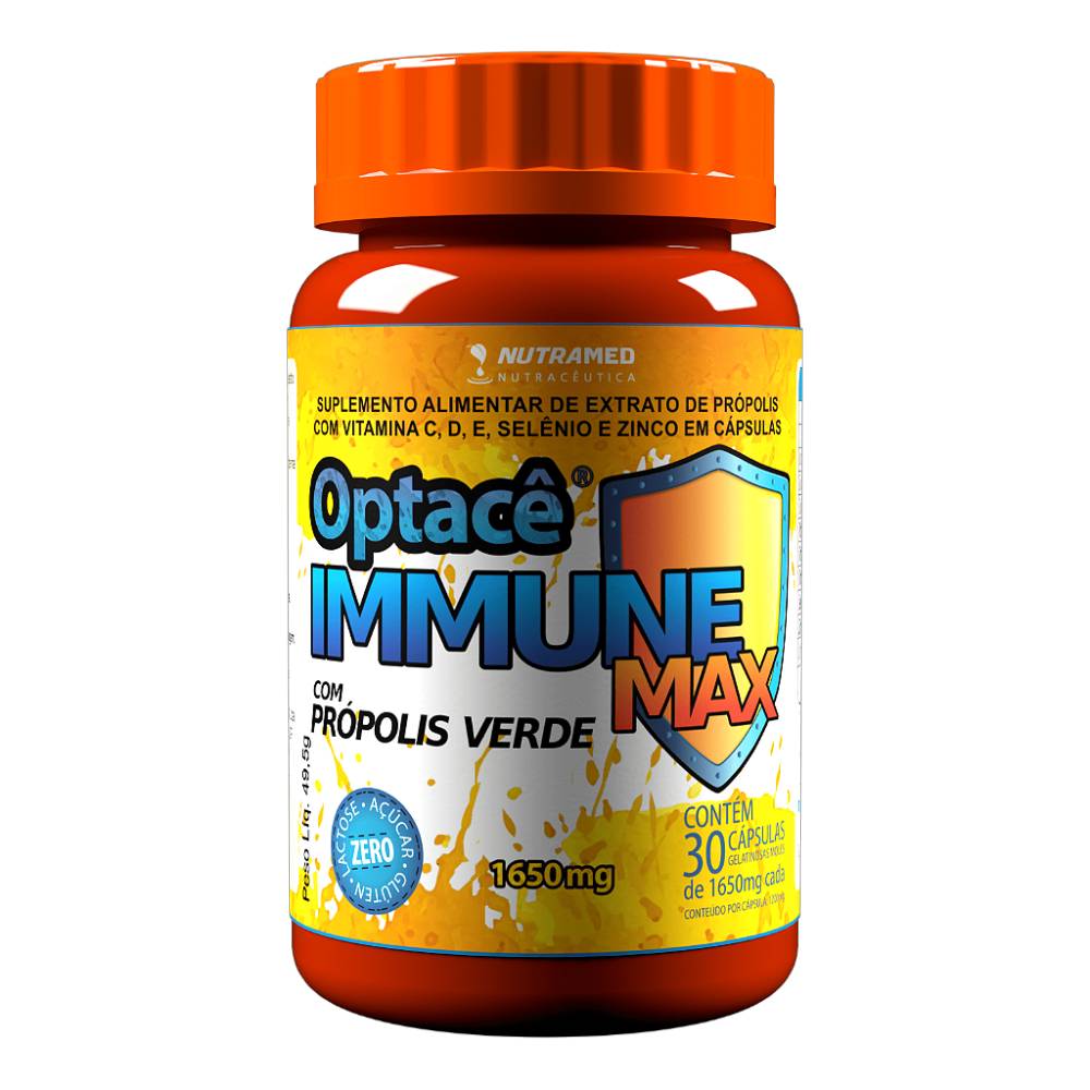 Optacê Immune Max Vitamina C + D + E + Selênio + Zinco + Própolis 30 Cápsulas