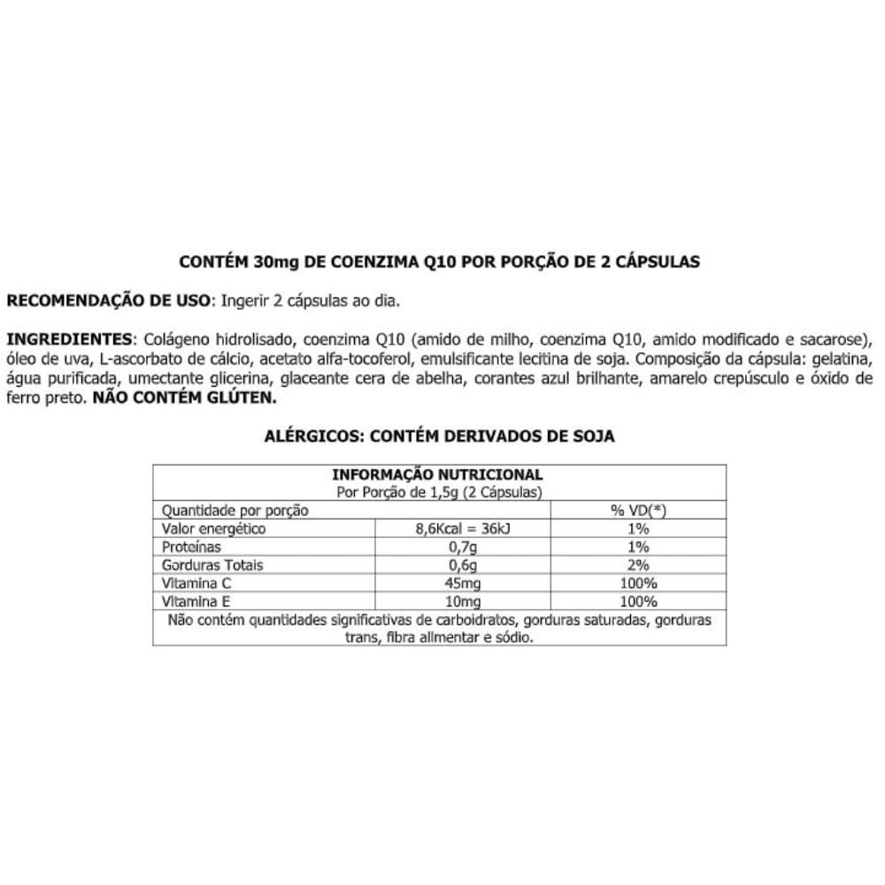 Coenzima Q10 + Colágeno e Vitaminas C e E Nutramed 60 cápsulas