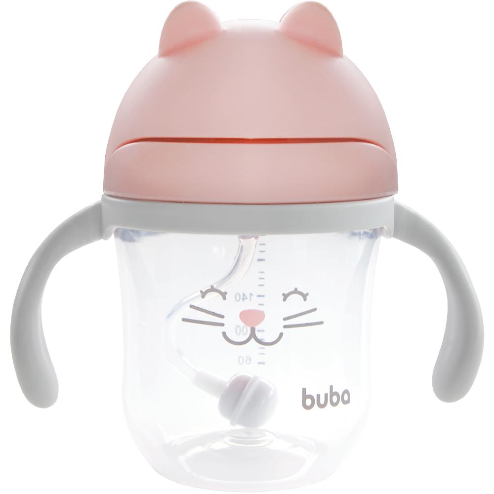 Copo Com Alça Buba Gatinho Rosa 220ml