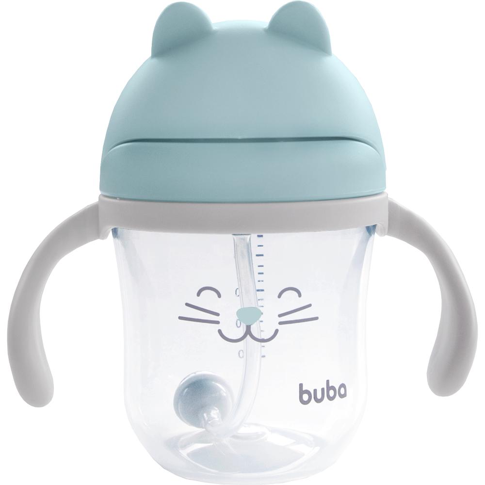 Copo Com Alça Buba Gatinho Azul 200ml