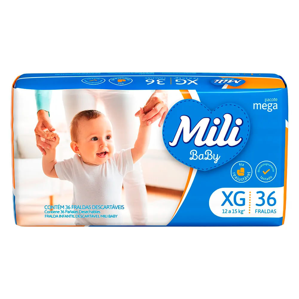 Fralda Descartável Mili Baby Mega XG Com 36 Unidades - PanVel