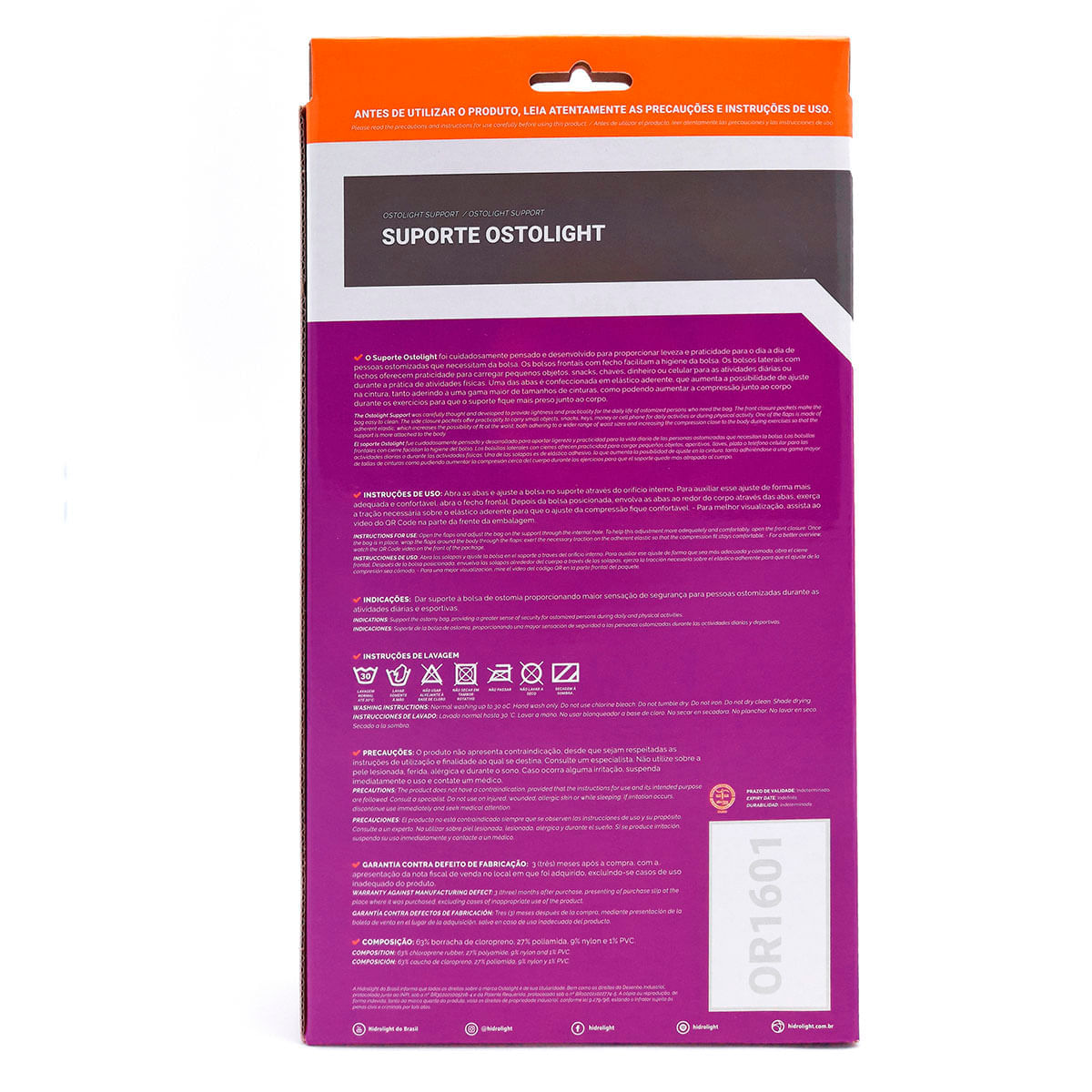 Suporte Bolsa de Colostomia Ostolight Hidrolight Tamanho M