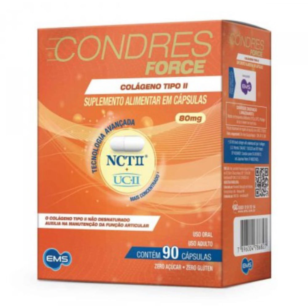 Suplemento Alimentar Colágeno Tipo II Condres Force 90 Cápsulas