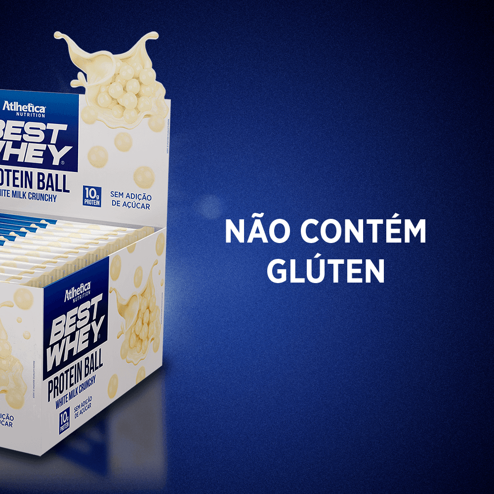 Snack Best Whey Protein Ball White Milk Crunchy Atlhetica Nutrition 12 Sachês de 50g
