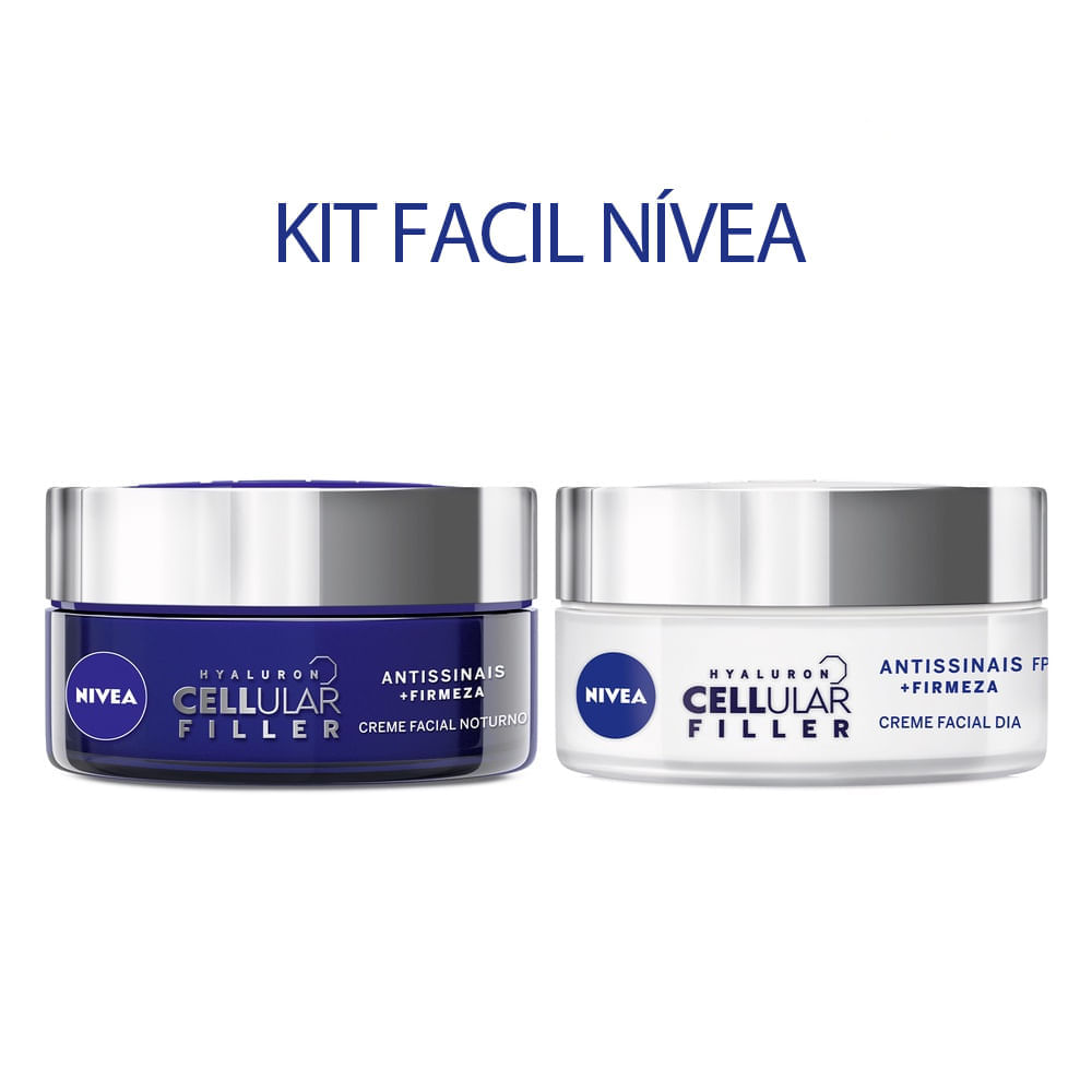 Kit Facial Cellular Filler Nivea Creme facial dia e noite 50 Gramas