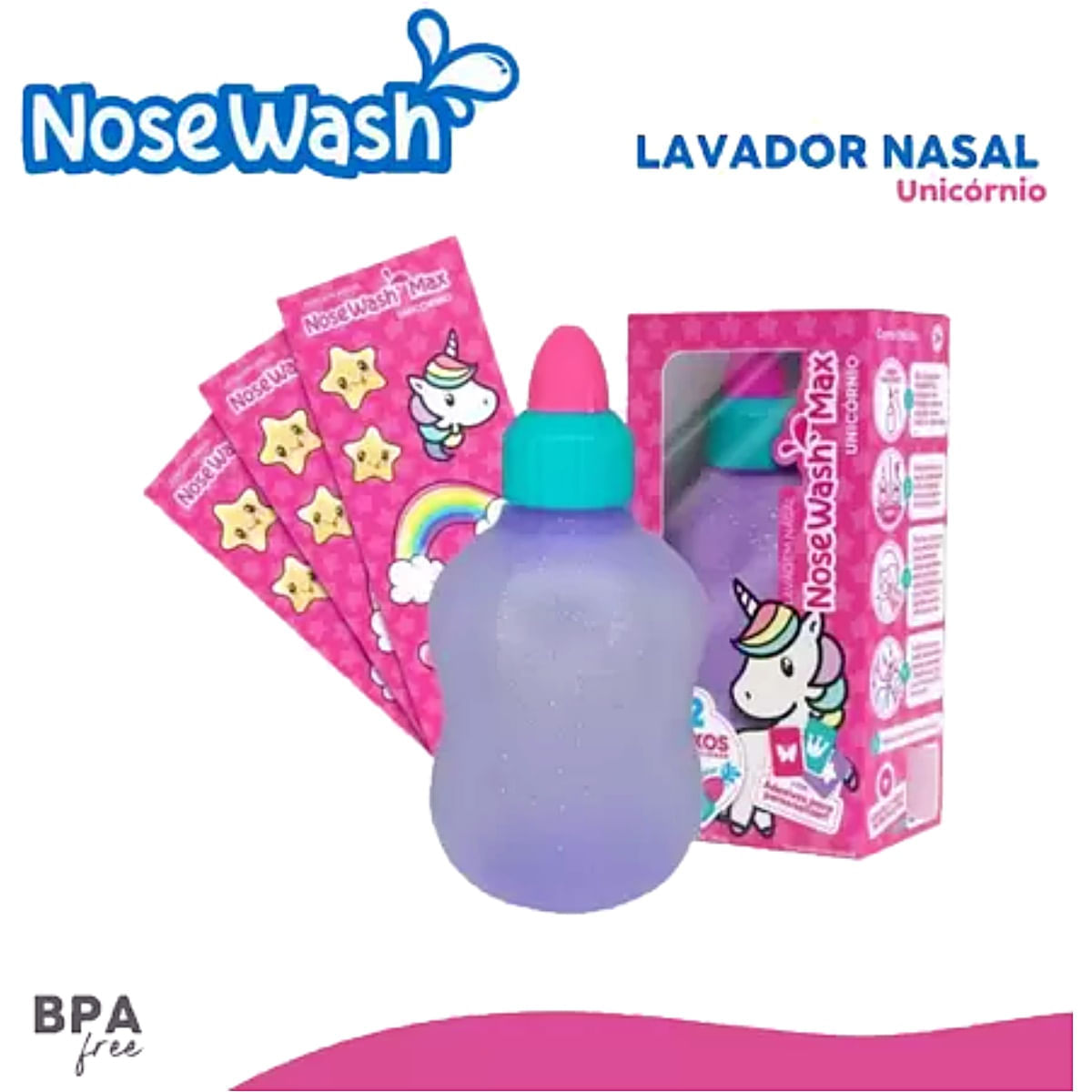Dispositivo para Lavagem Nasal Max Unicórnio 240ml Nosewash