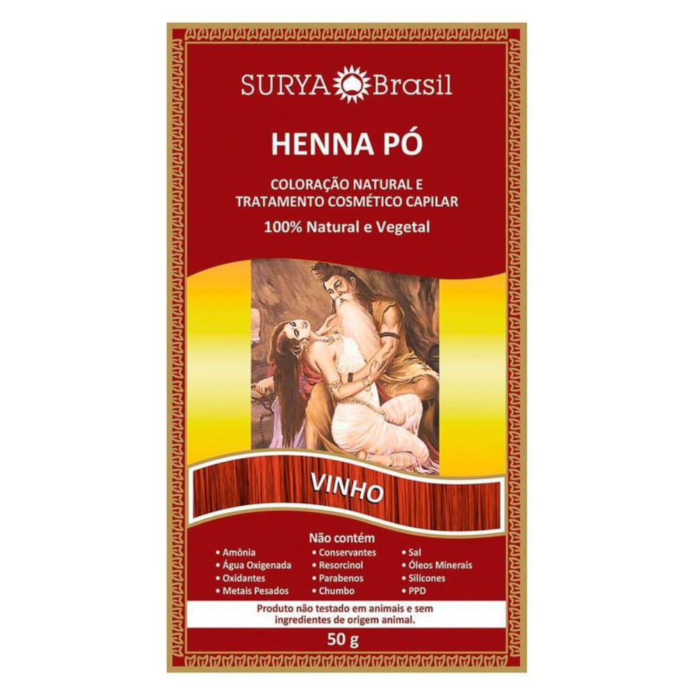 Tintura Em Pó Henna Surya Vinho 50g