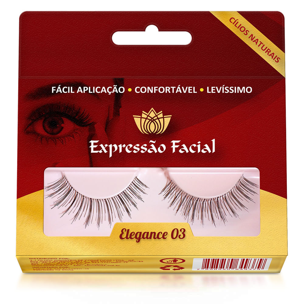 Cílios Postiços Naturais Expressão Facial Elegance N03