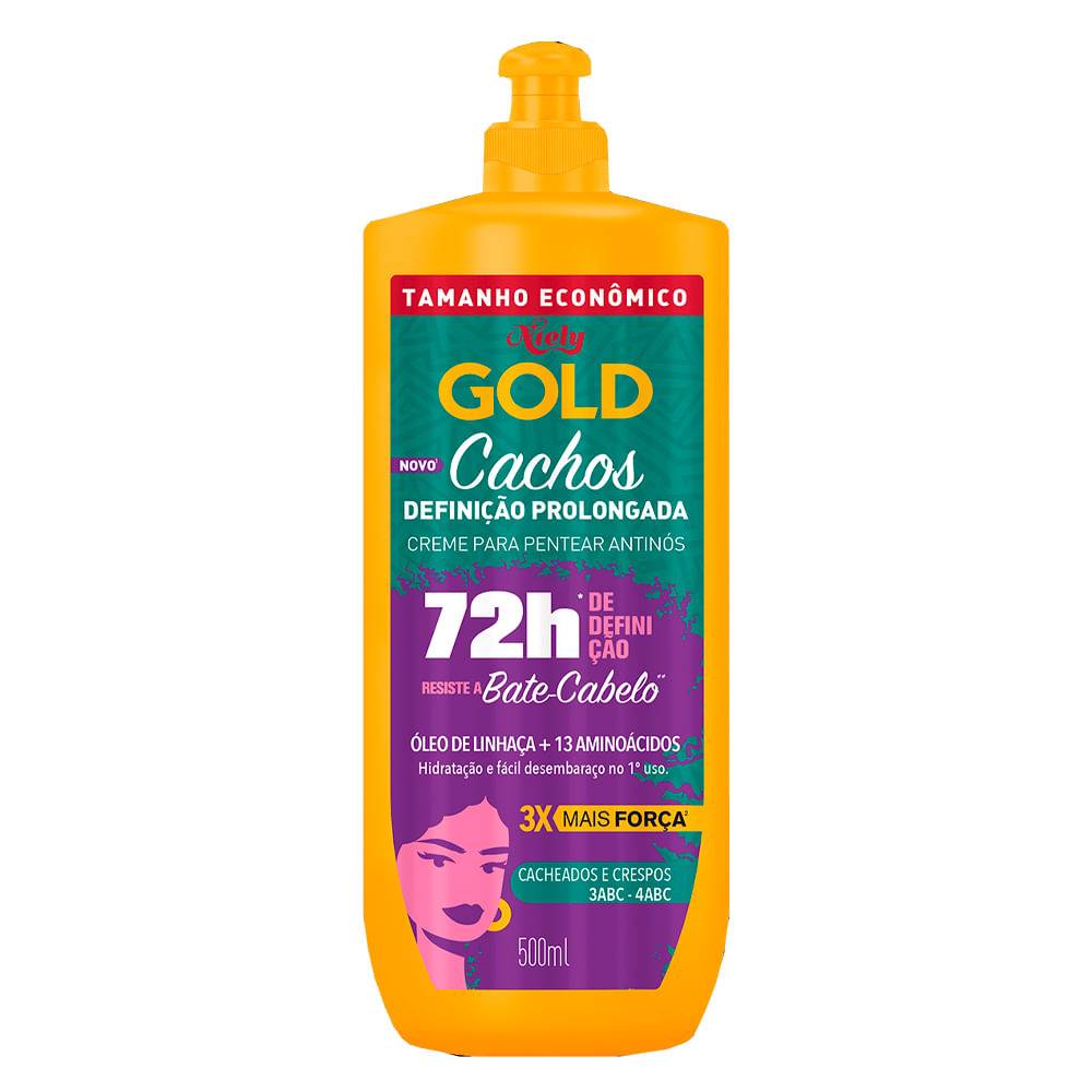Creme Para Pentear Niely Gold Cachos Definição Prolongada 500g