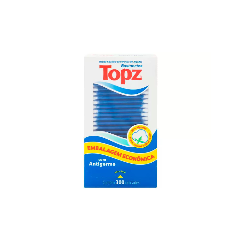 Hastes Topz Bastonetes Com 300 Unidades