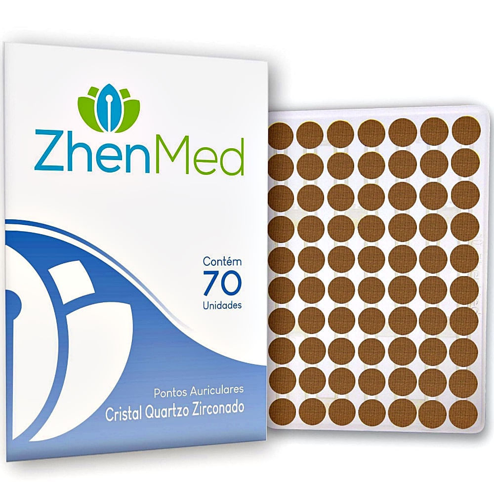 Placa Acupuntura ZhenMed Quartzo Zirconado Esparadrapo Redondo 70 unidades