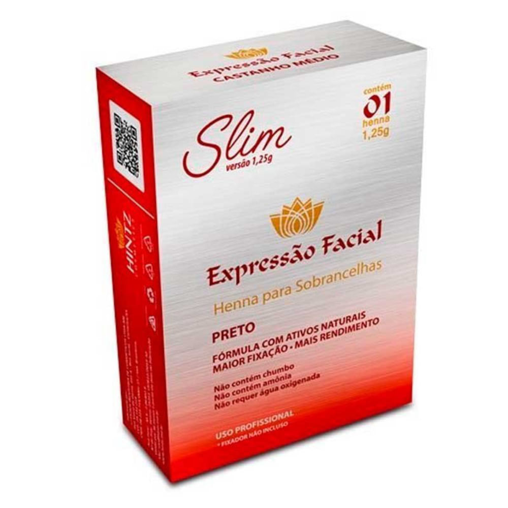 Henna Para Sobrancelha Expressão Facial Slim Preto