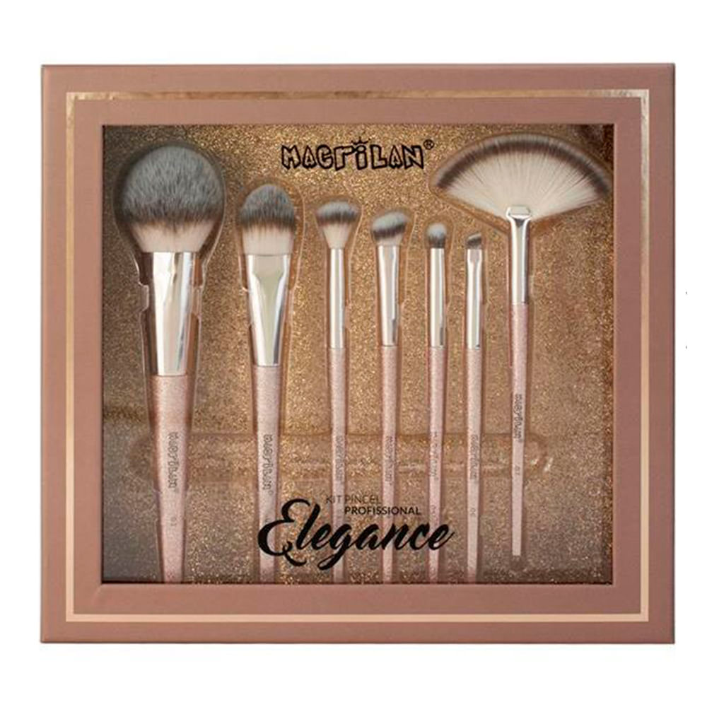 Kit Pincéis Para Maquiagem Macrilan Elegance