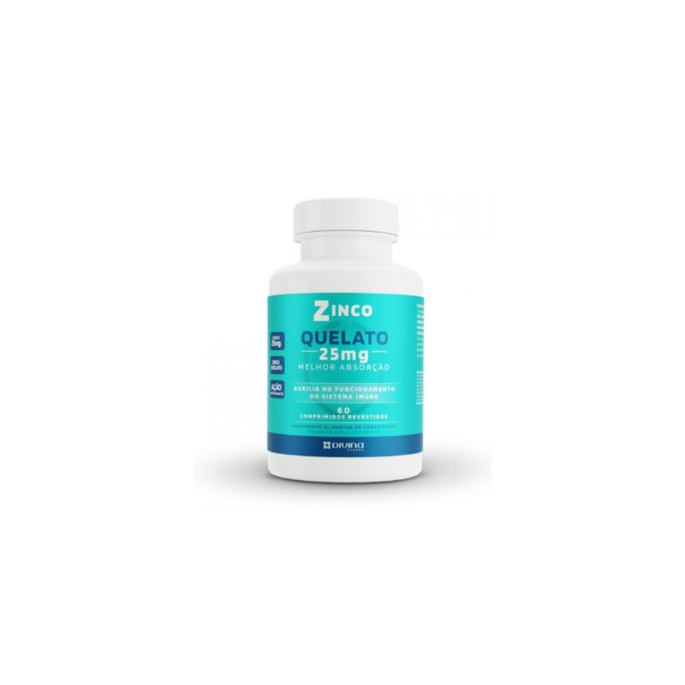 Zinco Quelato Divina Pharma 25mg 60 comprimidos