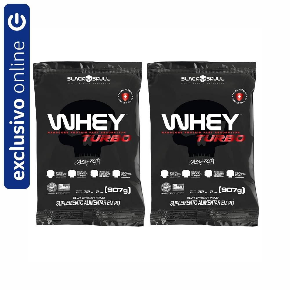 Kit Whey Turbo Baunilha Black Skull 907g N/a