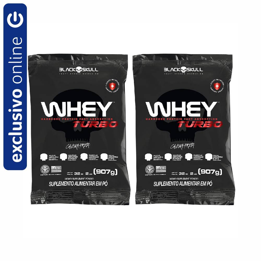 Kit Whey Com 2 Unidades Turbo Chocolate + Baunilha 907g Cada N/a