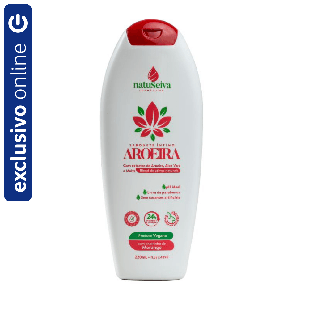 Sabonete Intímo Aroeira Morango Natuseiva 220ml