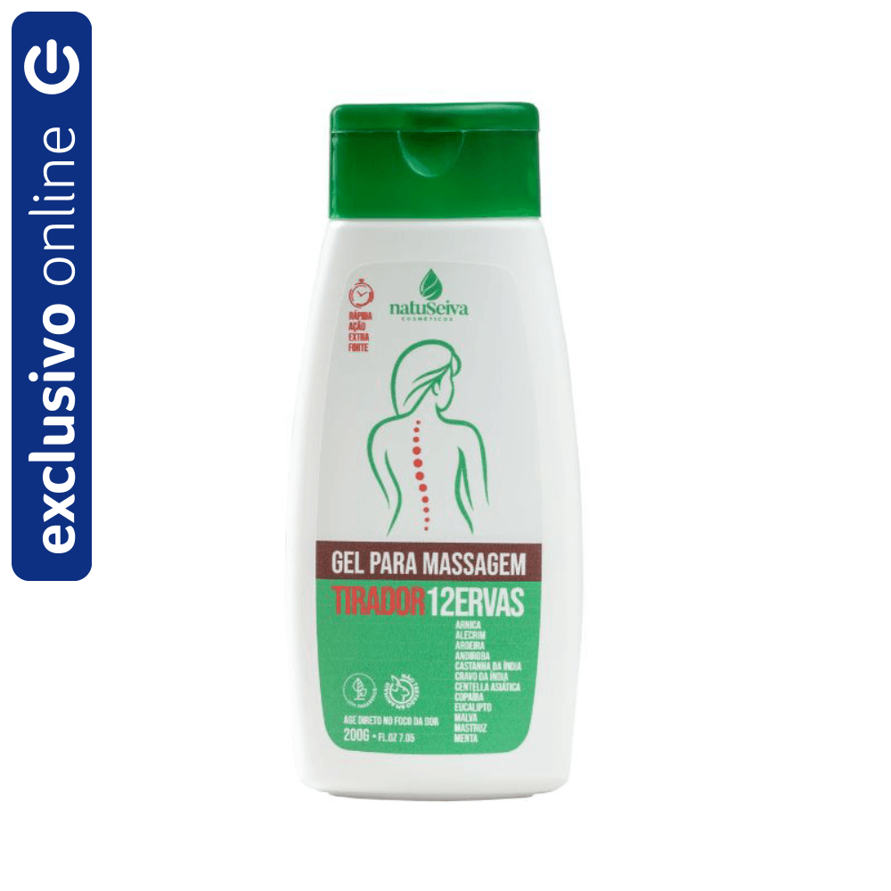 Gel Para Massagem Tirador 12 Ervas Natuseiva 200g