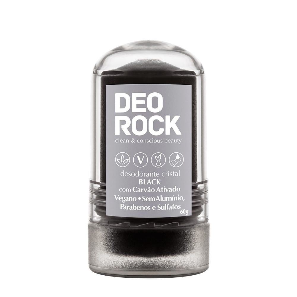 Desodorante Carvão Ativo Vegano Cristal Black DeoRock 60g