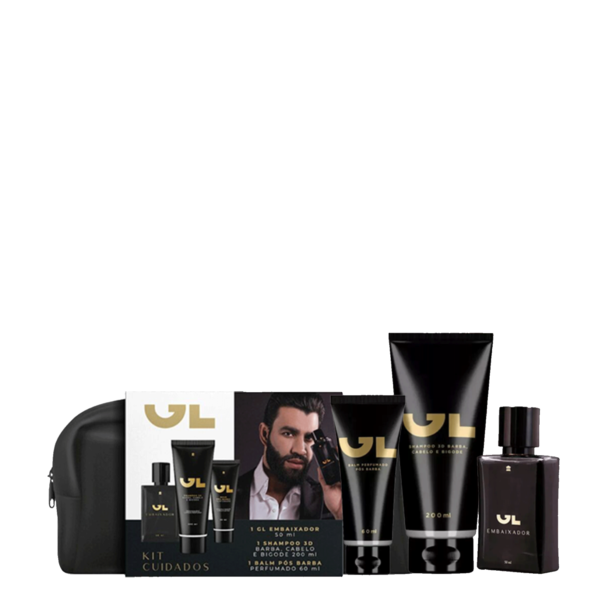 Kit GL Embaixador Deo Colônia 50ml + Shampoo 3D 200ml + Balm 60ml