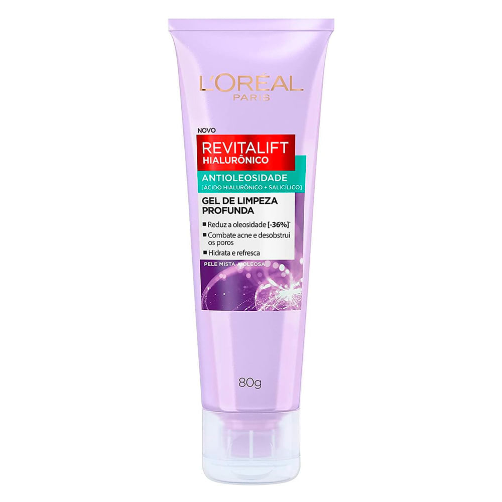 Gel De Limpeza Facial Revitalift Antioleosidade Hialurônico L'Oreal 80g
