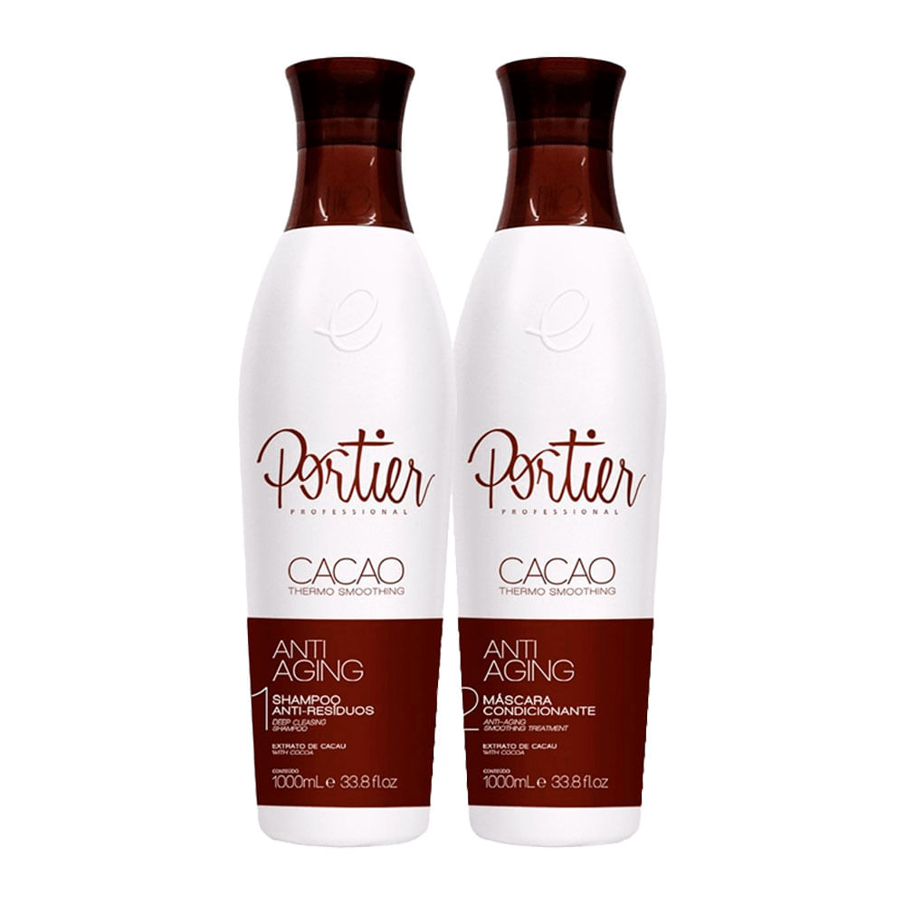 Portier Cacao Kit Progressiva Shampoo + Máscara 1000ml