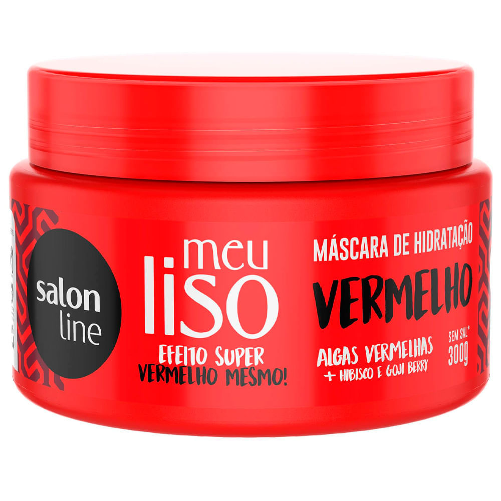 Máscara Capilar Vermelha Salon Line Meu Liso Super Vermelho 300g