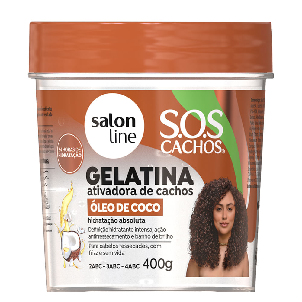 Gelatina Salon Line SOS Cachos Óleo De Coco 400g