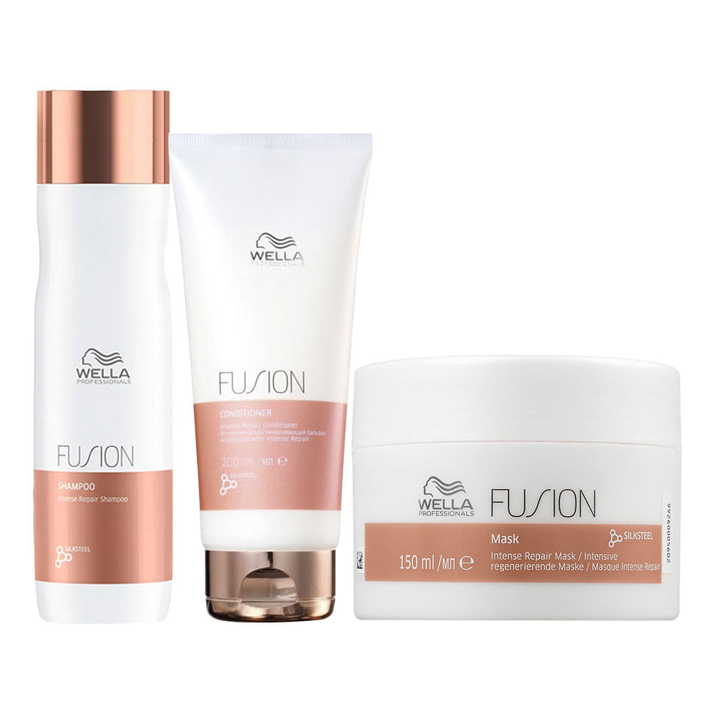 Kit Wella Professionals Fusion - Shampoo 250 ml + Condicionador 200 ml + Máscara 150 ml