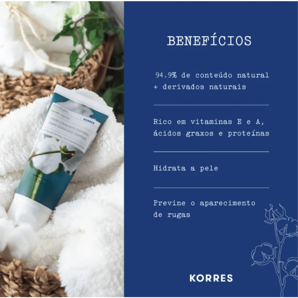 Creme Hidratante Corporal Korres Baunilha Mediterrânea 200ml