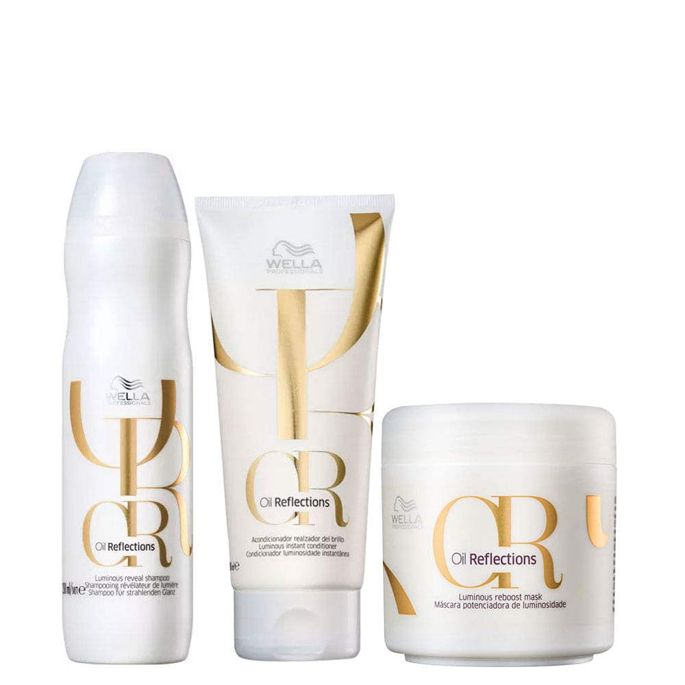 Kit&nbsp;Wella Oil Reflections Shampoo 250 ml + Condicionador 200 ml + Máscara 150 ml