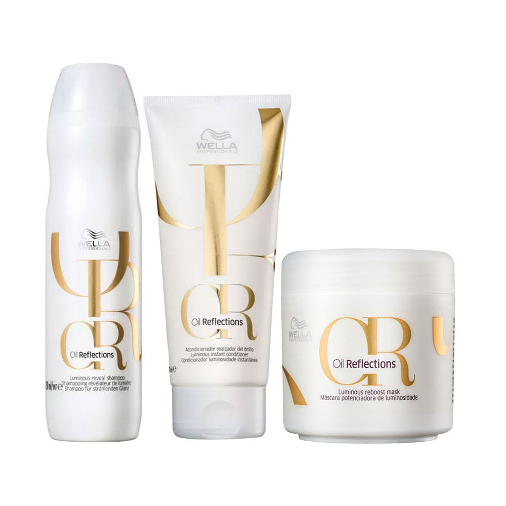 Kit&nbsp;Wella Oil Reflections Shampoo 250 ml + Condicionador 200 ml + Máscara 150 ml