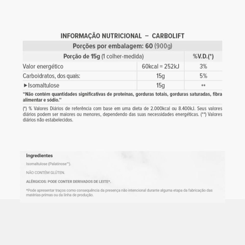 Suplemento Energético Carbolift Essential Nutrition 900g