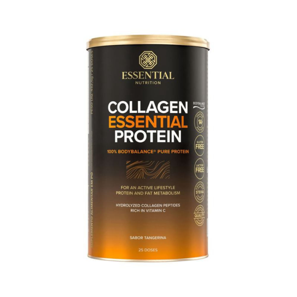 Suplemento Protéico Collagen Essential Protein Tangerina Essential Nutrition 432,5g