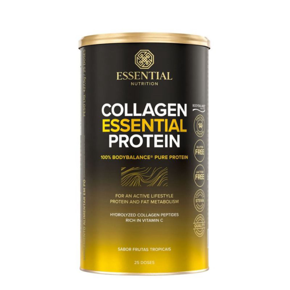 Suplemento Protéico Collagen Essential Protein Frutas Tropicais Essential Nutrition 427,5g