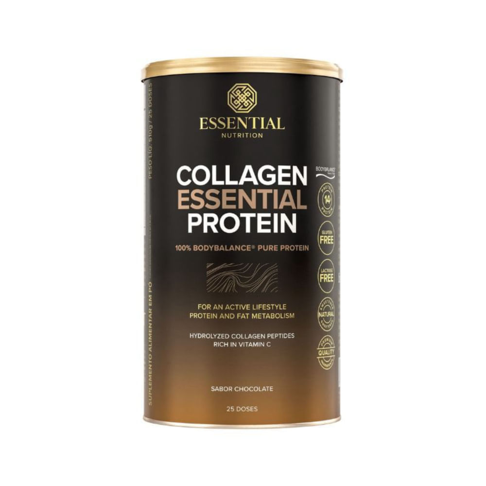 Suplemento Protéico Collagen Essential Protein Chocolate Essential Nutrition 510g
