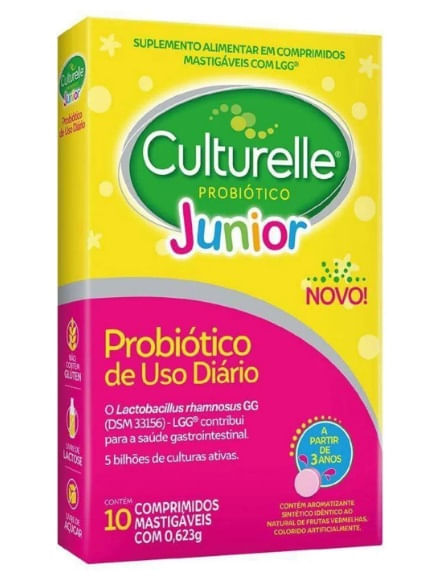Culturelle Júnior Probiótico 10 Comprimidos Mastigáveis