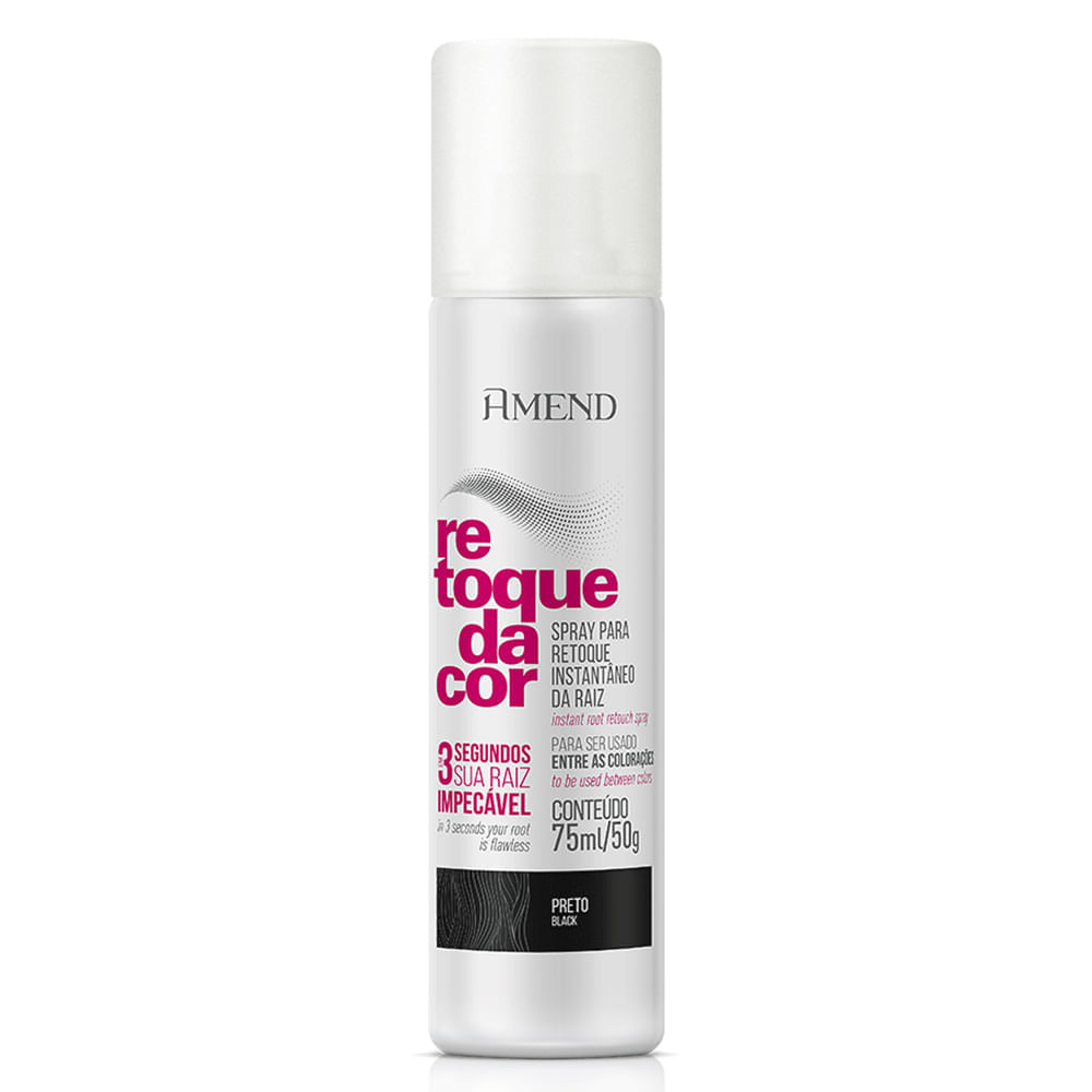 Spray Amend Retoque Capilar Cor Preto 75ml