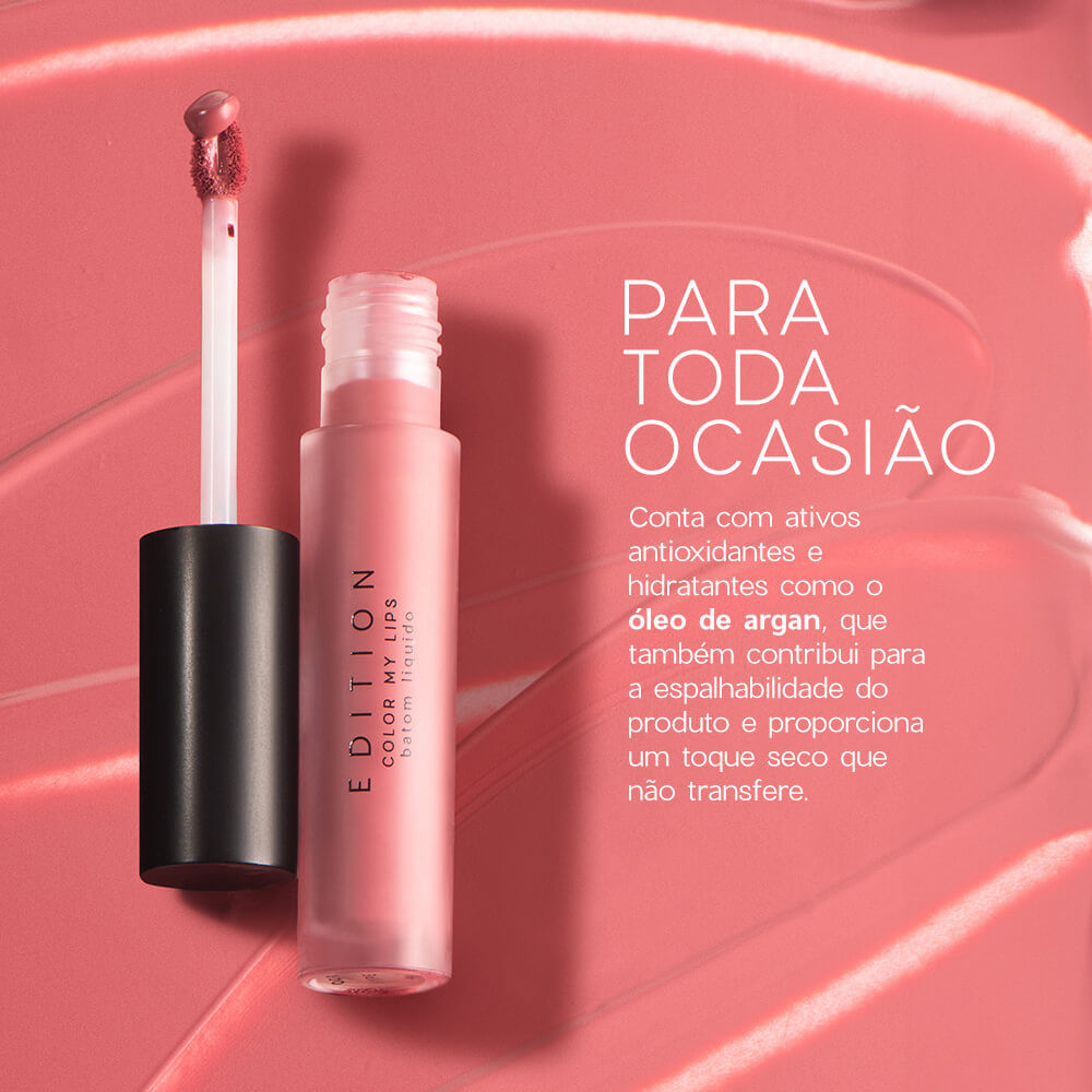 Batom Líquido Rosa Matte Color My Lips Hype Océane Edition4g